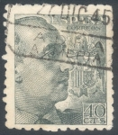 Stamps Spain -  ESPAÑA 1940_925 General Franco y escudo de España