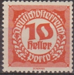 Sellos de Europa - Austria -  AUSTRIA 1920 Scott J76 Sello * Cifras Numeros 10h Osterreich Autriche 