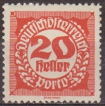 Stamps Austria -  AUSTRIA 1920 Scott J78 Sello * Cifras Numeros 20h Osterreich Autriche 