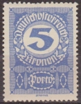 Stamps Austria -  AUSTRIA 1920 Scott J89 Sello * Cifras Numeros 5k Osterreich Autriche 