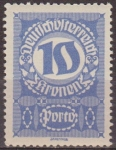 Stamps Austria -  AUSTRIA 1920 Scott J91 Sello * Cifras Numeros 10k Osterreich Autriche 