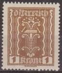 Stamps Austria -  AUSTRIA 1922 Scott 251 Sello * Simbolos del Trabajo y la Industria 1k Osterreich Autriche 