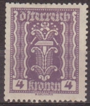 Stamps Austria -  AUSTRIA 1922 Scott 254 Sello * Simbolos del Trabajo y la Industria 4k Osterreich Autriche 