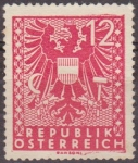 Sellos del Mundo : Europa : Austria : AUSTRIA 1945 Scott 437 Sello * Escudo de Armas Viena sin goma Osterreich Autriche 