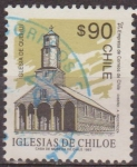 Stamps : America : Chile :  CHILE 1993 Scott 1059 Sello Iglesia de Chiloe Quehui usado 90$ 