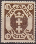 Stamps Germany -  Danzing 1922 Scott 64 Sello * Escudo de Armas c/charnela 