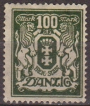 Stamps Germany -  Danzing 1923 Scott 107 Sello * Escudo de Armas c/charnela 