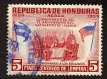 Stamps : America : Honduras :  Coum.del CL ncimiento de Lincoln