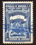 Stamps : America : Honduras :  Bandera y escudo