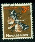 Stamps New Zealand -  Lichen Moth