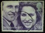 Stamps : Europe : United_Kingdom :  Boda Real Ana de Inglaterra + Mark Phillips
