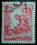 Stamps Yugoslavia -  Recolectando girasoles