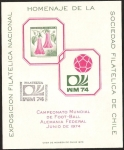 Stamps Chile -  CAMPEONATO MUNDIAL DE FOOT - BALL ALEMANIA FEDERAL JUNIO 1974