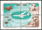 Stamps Chile -  INAUGURACION VUELOS LAN SANTIAGO - ISLA DE PASCUA - TAHITI - AUSTRALIA