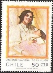 Stamps Chile -  AÑO INTERNACIONAL DE LA MUJER - MADRE FELIZ