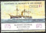Stamps Chile -  BICENTENARIO DEL NACIMIENTO DE LORD COCHRANE - BLINDADO COCHRANE 