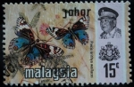 Stamps : Asia : Malaysia :  Estado de Johor / Mariposa Azul Pensamiento