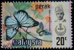 Sellos de Asia - Malasia -  Estado de Perak / Mariposa Monarca