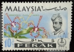 Stamps : Asia : Malaysia :  Estado de Perak / Orquídea Arachnis Flos Aeris