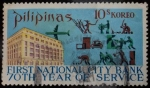 Stamps Philippines -  First National City Bank_70 años de servicio