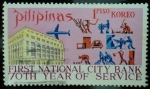 Sellos de Asia - Filipinas -  First National City Bank_70 años de servicio