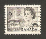 Stamps : America : Canada :  reina elizabeth II y transportes y telecomunicaciones
