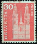 Stamps : Europe : Switzerland :  El Grossmünster, la Gran Catedral de Zürich