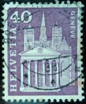 Stamps Switzerland -  Catedral de San Pedro / Ginebra