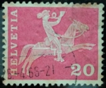 Stamps : Europe : Switzerland :  Mensajero a caballo