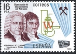 Stamps : Europe : Spain :  2715 Bicentenario del descubrimienbto del Wolframio por  los hermanos Elhuyar .