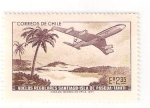 Stamps : America : Chile :  vuelos regulares santiago-isla de pascua-tahiti