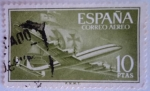 Stamps Spain -  Superconstellation y la nao Santa María