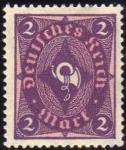 Stamps Germany -  Deutsches Reich 1922 Scott 150 Sello * Post Horn 2 c/charnela Alemania Allemagne Duitsland Germania 