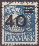 Stamps Denmark -  Dinamarca 1942 Scott 272 Sello Barco Carabela sobrecargado  40 sobre 30 º Denmark Danemark 