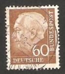 Stamps Germany -  127 A - Presidente Theodor Heuss