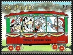 Stamps America - Saint Vincent and the Grenadines -  San Vicente 1988 Scott 1126 Sello ** Walt Disney El Tren de Navidad de Mickey Gramma Duck conducting