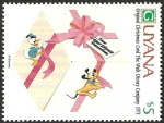 Stamps Guyana -  Guyana 1991 Scott 2472 Sello ** Walt Disney Tarjetas de Felicitacion Originales de 1971 5$ 