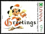 Stamps Guyana -  Guyana 1991 Scott 2474 Sello ** Walt Disney Tarjetas de Felicitacion Originales de 1947 7,65$ 