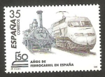 Stamps Spain -  3591 - 150 anivº del ferrocarril en España, locomotora y tren