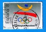Stamps Spain -  2963  (1)   Barcelona´92. I serie Pre-Olimpica. 8gogotipo y aros olimpicos )