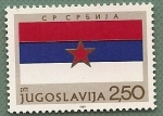 Stamps : Europe : Yugoslavia :  Bandera de la República Socialista de Serbia