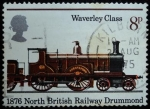 Stamps United Kingdom -  North British Railway 1876 / Locomotora Drummond- Abbotsford