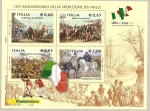 Sellos de Europa - Italia -  150 Aniv de la expedición de los mil