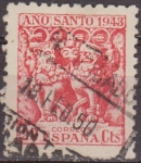 Sellos de Europa - Espa�a -  España 1943 964 Sello º Año Santo Compostelano Capitel detalle 20c