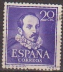 Stamps Spain -  España 1950 1074 Sello º Literatos Ruiz de Alarcón 20c Yvert 824