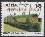 Stamps : America : Cuba :  Cuba 2003 Scott 4507 Sello * Multimodalismo Trenes Multimodal Train Timbre 15c 