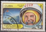 Stamps Cuba -  Cuba 1981 Scott 2400 Sello * Astronauta Astronaute Aniv. 1º Hombre en el Espacio