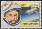 Stamps Cuba -  Cuba 1981 Scott 2401 Sello * Astronauta Astronaute Aniv. 1º Hombre en el Espacio