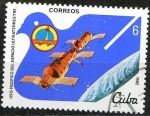 Stamps Cuba -  Cuba 1982 Scott 2503 Sello * Estacion Espacial Salyut Soyuz Station Spatiale Uso Pacifico del Espaci
