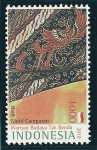 Stamps Indonesia -  Teatro de marionetas de Wayad (batik)